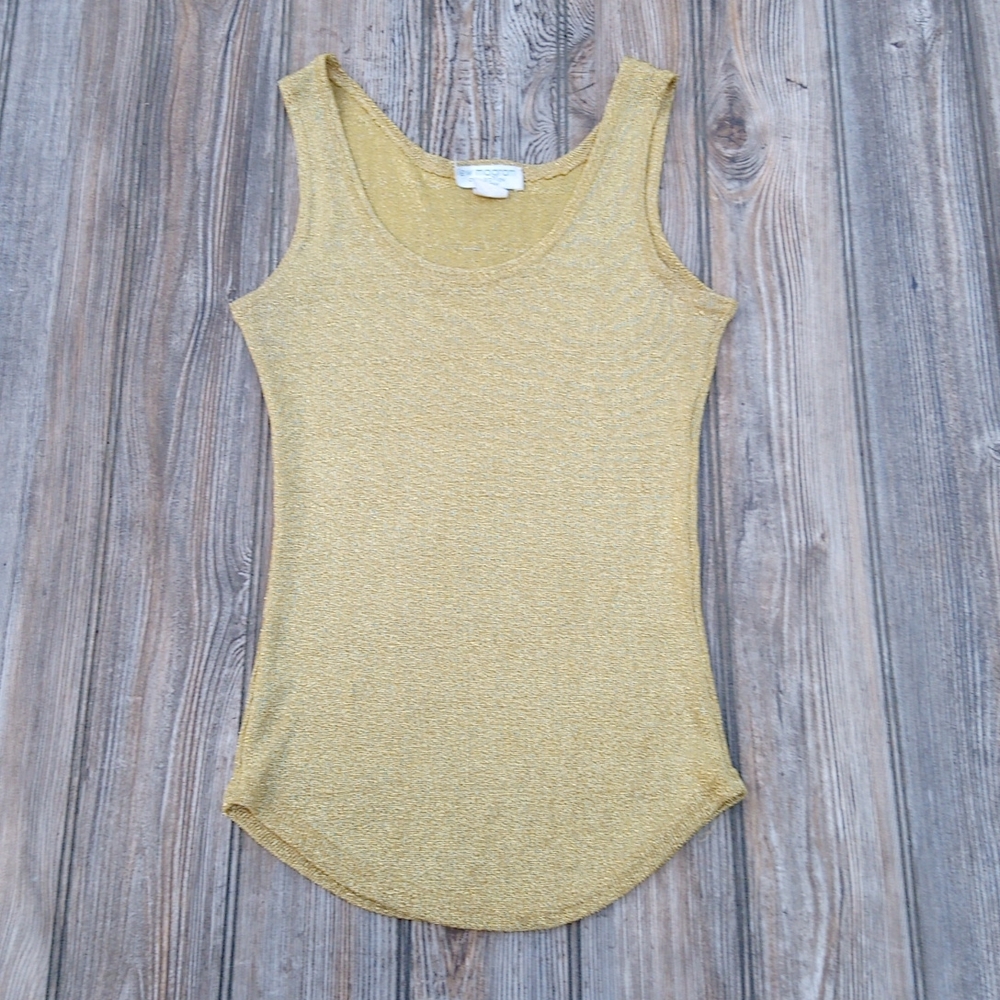 Lew Magram Vintage Gold Sparkly Shiny Tank Top